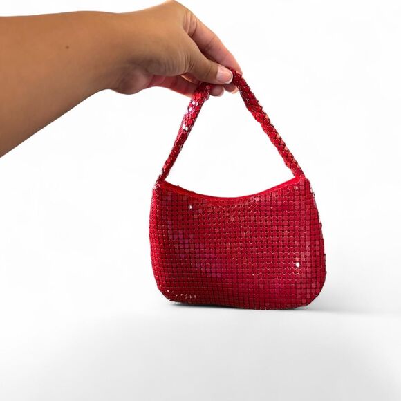 Red Sequin Sparkly Micro Mini Purse Bag - Picture 2 of 5